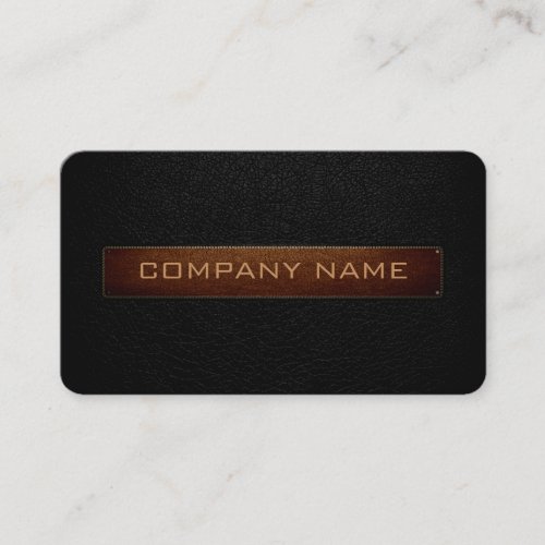 Modern Black Leather Look Business Card