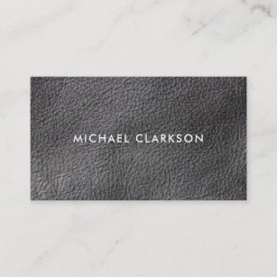 Modern black leather look professional business card