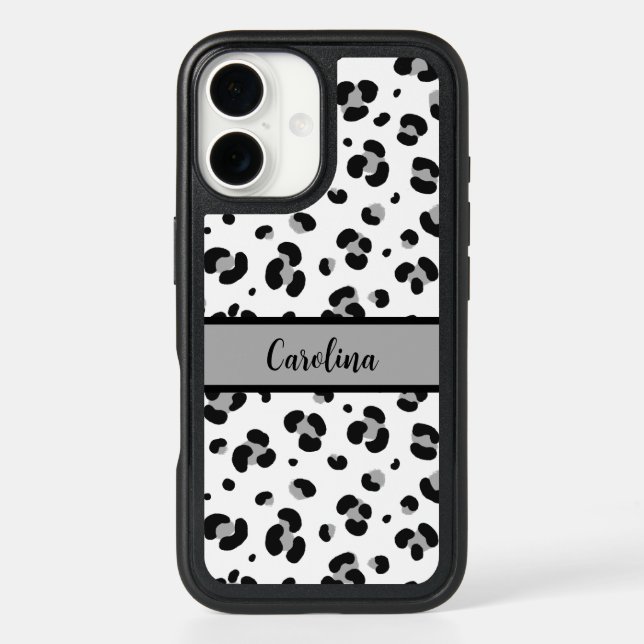 Modern Black Leopard iPhone Case (Back)