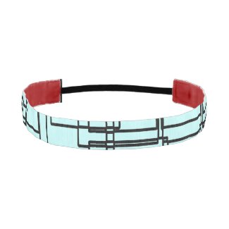 Modern black & light blue blocks, squares pattern athletic headband