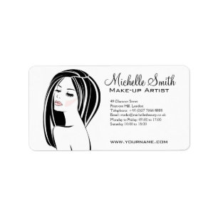 Modern Black Light Pink Chic Eyelash Makeup Artist Label