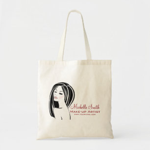 Modern Black Light Pink Chic Eyelash Makeup Artist Tote Bag