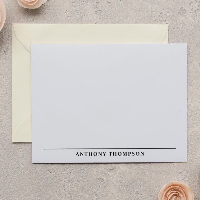 Modern Black Line Stationery Note Card (Creator Uploaded)