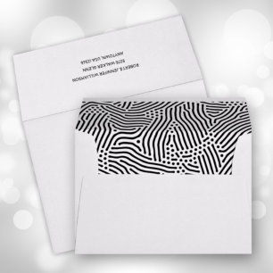 Modern Black Lines Dots Lined Envelope