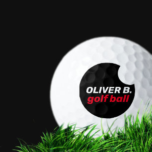 Modern Black Logo Golfer Ball