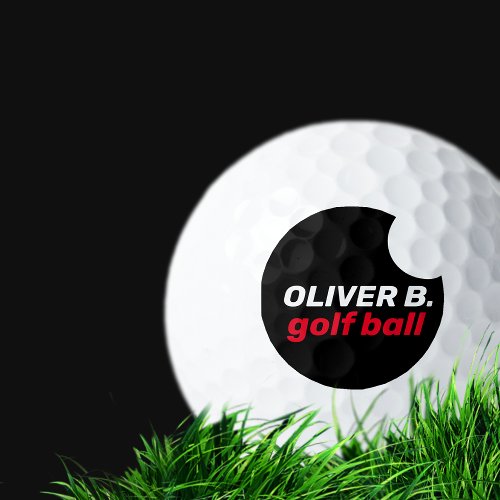 Modern Black Logo Golfer Ball 