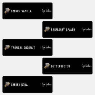 Modern Black Logo Lipstick Gloss Product Labels