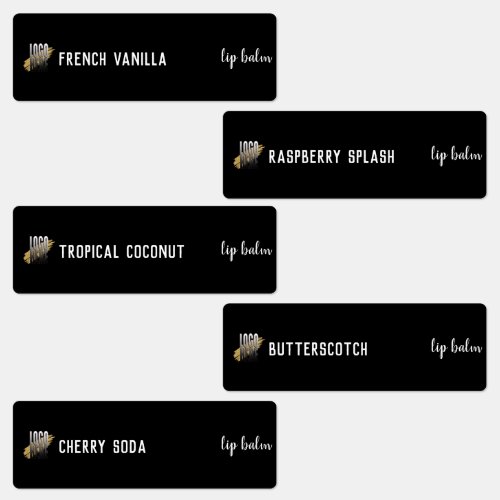 Modern Black Logo Lipstick Gloss Product Labels