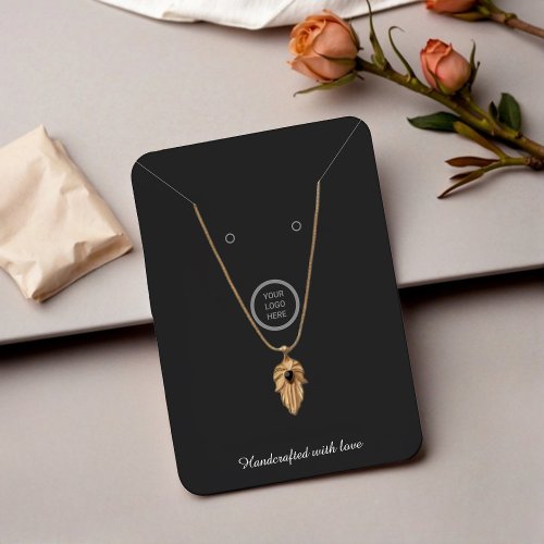 Modern Black Logo Necklace Jewelry Display Card