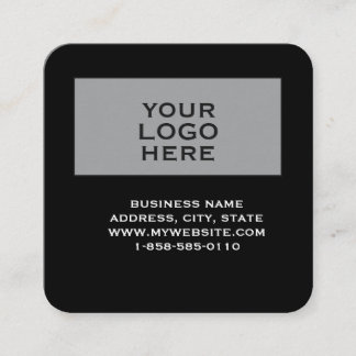 Modern Black Logo QR Code Scan Website Square Busi Business Card