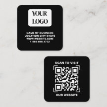 Modern Black Logo QR Code Scan Website Square