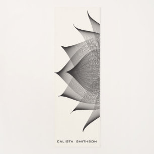 Modern Black Lotus Flower Art Elegant Unique Cool Yoga Mat