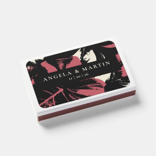 Modern Black Magenta Cream Matchboxes