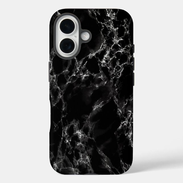 Modern Black Marble Stone Case-Mate iPhone Case (Back)