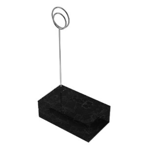 Modern Black Marble Texture Table Card Holder Desi