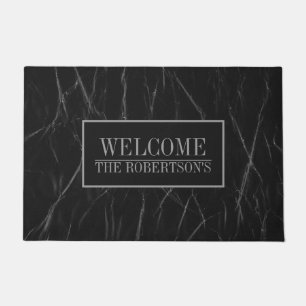 Modern Black Marble- Welcome Doormat