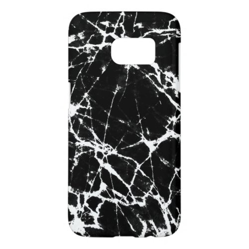 Modern Black Marble With White Accents Samsung Galaxy S7 Case
