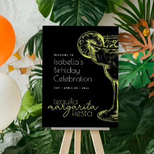 Modern Black Margarita Fiesta Birthday Party Foam Board