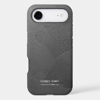 Modern Black Matte Textured Personalized Name iPhone 17 Air Case