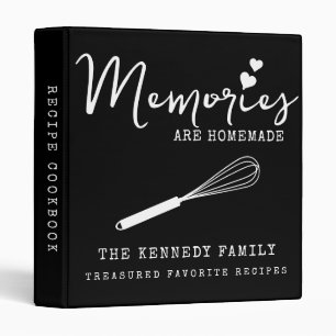 Modern Black Memories are Homemade Recipe Cookbook 3 Ring Binder