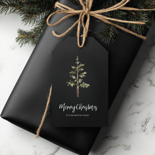 “Modern Black Merry Christmas Gift Tags