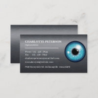Modern Black Metal & Eyeball Optometrist   Business Card