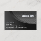 Modern Black Metal Mesh Accountant Business Card (Front)