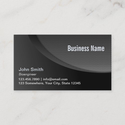 Modern Black Metal Mesh Bioengineer Business Card