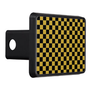 Modern Black Metallic Gold Square Pattern Hitch Cover