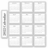 2022 Calendar (See Description for New Version) Rectangular