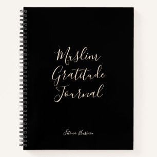 Modern Black Minimal Muslim Gratitude Journal