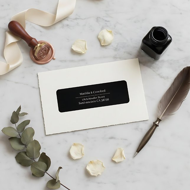  Modern Black minimal script return address  Label (Creator Uploaded)