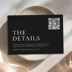 Modern Black Minimal Wedding Enclosure Card