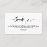 Modern Dark Grey Script, Wedding Thank you Enclosure Card