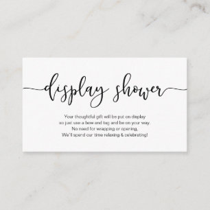 Modern black minimalism font, Display Shower Enclosure Card