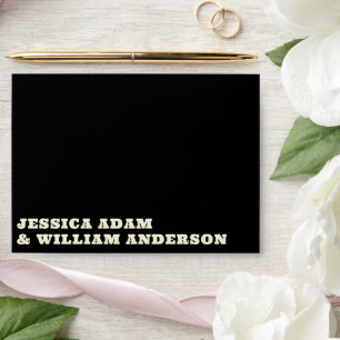 Modern Black Minimalist Bold Script Envelope