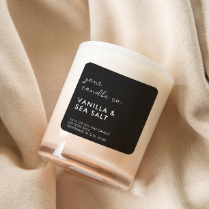 Modern Black Minimalist Candle Label