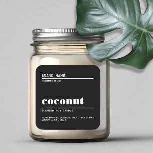 Modern black minimalist candle product label 