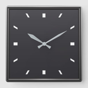 Modern Black Minimalist Design Square Wall Clock
