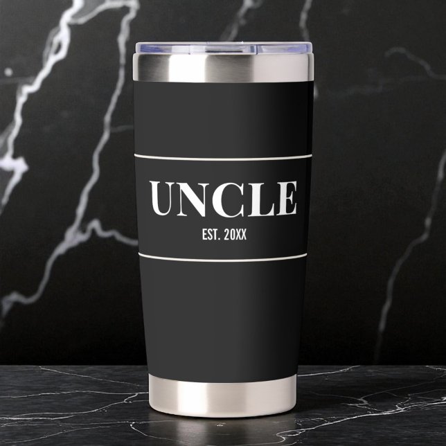 Modern Black Minimalist Personalized Boy Uncle Insulated Tumbler (Modern Black Minimalist Personalized Boy Uncle Insulated Tumbler)