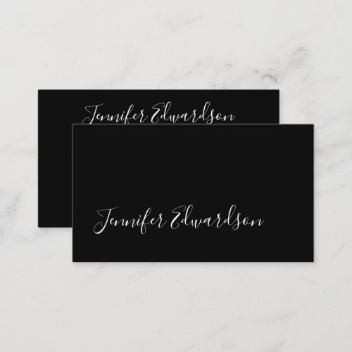 Modern black minimalist professional simple business card