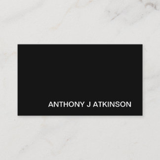 Modern Black Minimalist Professional Simple Business Card