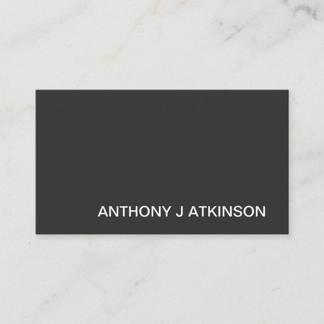 Modern Black Minimalist Professional Simple Business Card (Front)