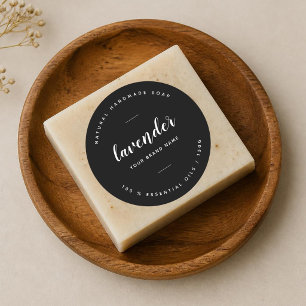 Modern black minimalist soap label