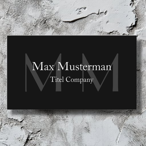 Customizable Modern black mono gram of visiting card business cards