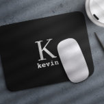 Modern black monogram name personalized mouse pad<br><div class="desc">Man monogram and name create your own mousepad template in simple black and white. You can change background and text colors by selecting customize option. It can be a special gift for a boyfriend,  husband,  son,  dad,  groom,  best man for a birthday,  wedding,  Christmas,  or graduation.</div>