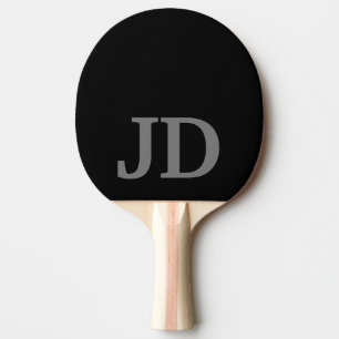 Modern Black Monogram Ping Pong Paddle