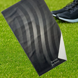 Modern Black Monogram   Retro Geometric Sports  Hand Towel