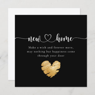 Modern Black New Home Housewarming Card