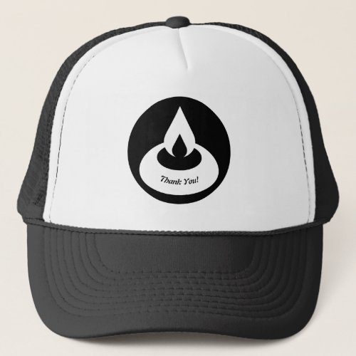 Modern Black Oil Light Thank You Trucker Hat